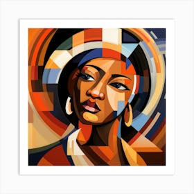 Cubism Ugandan Woman 03 Art Print