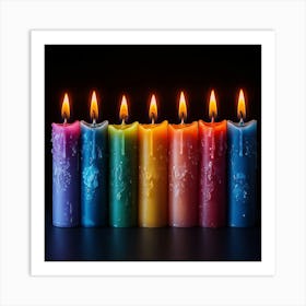 Colourful Candles 1 6 Art Print