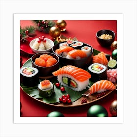 Christmas Sushi appetizers Art Print