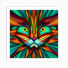 Psychedelic Cat 4 Art Print