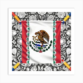Mexican Coloring Flags (80) Art Print