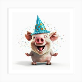 Birthday Pig Art Print