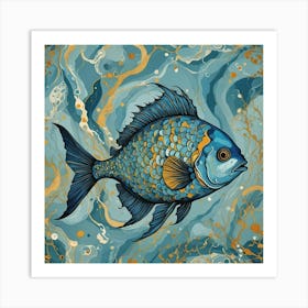 Blue Fish Art Print