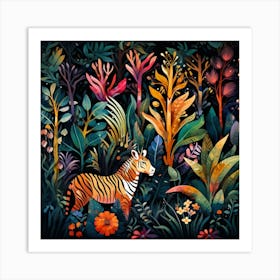 Tiger In The Jungle 13 Art Print