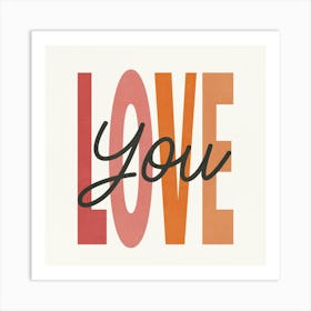 Love You 3 Art Print