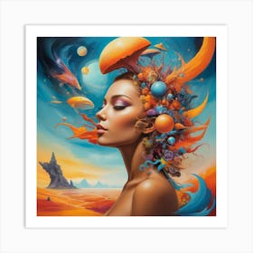 'Alien Woman' paintings art print Art Print