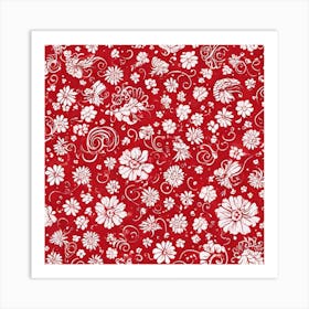 Floral Red Art Print