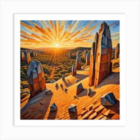 The Pinnacles Australia Cubism Art Art Print