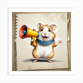 Hamster With Megaphone 5 Art Print