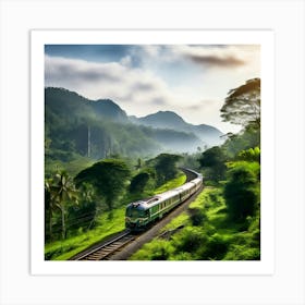 Train Landscape Transportation Mountain Travel Nature Road Railway Railroad Tree Transport (6) Art Print