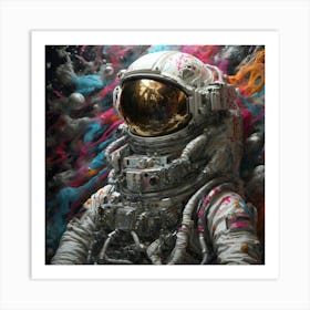 Vandalized Spacesuit Graffiti Art Print