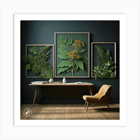 Three Framed Botanical Prints Art Print