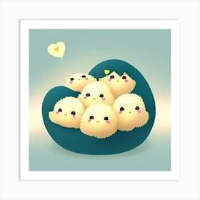 Kawaii Chicks Art Print