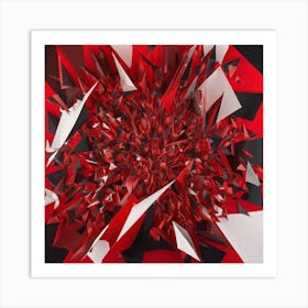 Abstract Red And Black Art Print