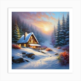 Cabin In The Woods 1 Art Print