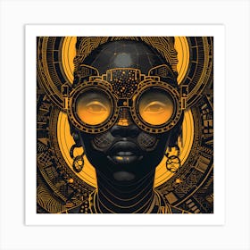 Futuristic African American Woman (2) Art Print