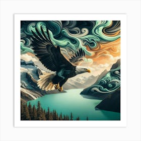 Eagle In Flight 2 Art Print