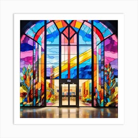 Stained Glass Of Walmart Art Print