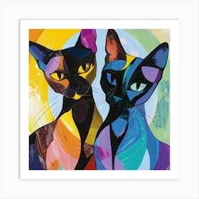 Kisha2849 Burmese Cats Colorful Picasso Style No Negative Space C6b8c280 56a3 464d 8886 E4f63e0ead21 Art Print