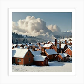 Winter Village Art Print