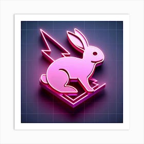 Neon Bunny Art Print