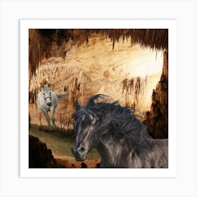 Horse In Cave Art Print