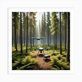 Drone In The Forest 5 Art Print