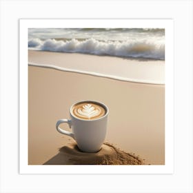 Coffee Cup On The Beach 9 Art Print