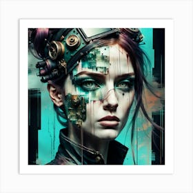 Cyborg Girl Art Print