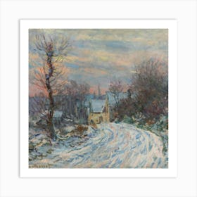 Claude Monet - Snowy Road Art Print