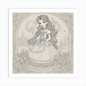 Princess Coloring Page Art Print