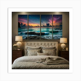 Sunset Over The Ocean Art Print