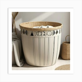 Rattan Basket Art Print