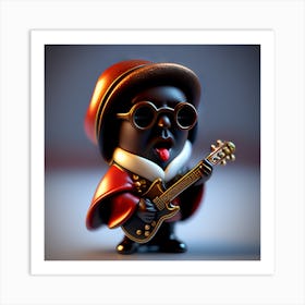 Black Man With A Guitar Art Print