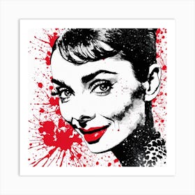 Audrey Hepburn Portrait Painting (9) Art Print