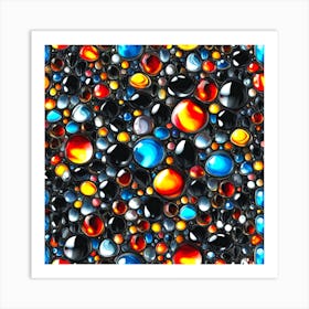 Abstract background with colorful glass balls horizontal Art Print