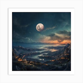 A beautiful landscape of the moon Art Print