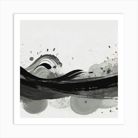 Asian Brushstrokes Art Print