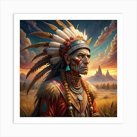 Native American Man Portrait Art Print