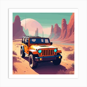 Jeep In The Desert Art Print