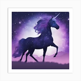 Unicorn In The Night Sky Art Print