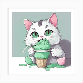 Gatto Gelato Art Print