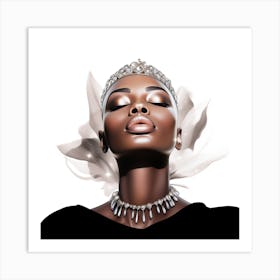 Black Woman In Tiara Art Print