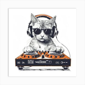 Dj Cat 3 Art Print