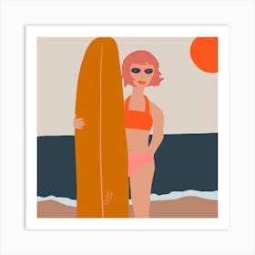 Surf Chick Art Print