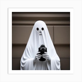 Ghost Holding A Camera Art Print