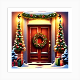 Christmas Door 18 Art Print