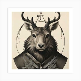 Deer Head Art Print