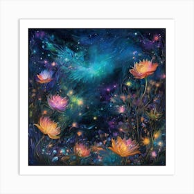 Fantasy flowers 3 Art Print