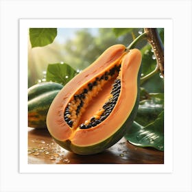 Papaya Fruit Art Print